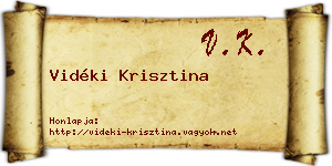 Vidéki Krisztina névjegykártya